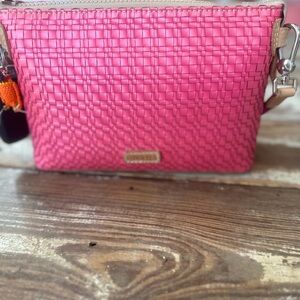 Consuela Pink Woven Crossbody Bag